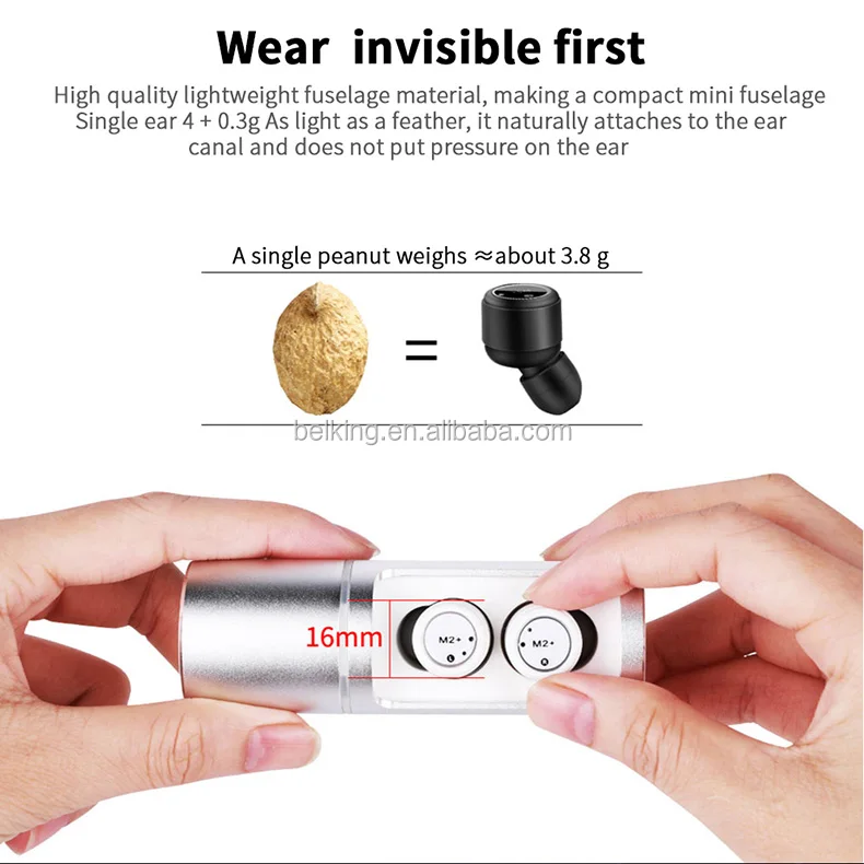 True Wireless 5.0 Bluetooth Headset IPX5 Waterproof TWS Stereo Sports Earphones Earbuds with Charging Case - ANKUX.COM