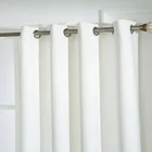 Triple layer pure white color thermal plain blackout window panel curtain for living room