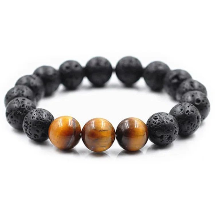 new 10MM 12MM black volcanic lava stone and tiger eye man bracelet gift volcanic stone hand string, Same as pictures
new 10MM 12MM black volcanic lava stone and tiger eye man bracelet gift volcanic stone hand string, Same as pictures