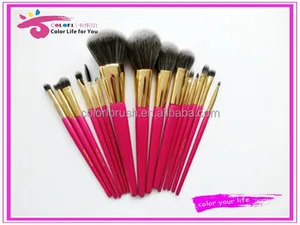 gift brush set 15pcs pink makeup brush sytnthetic free sample