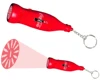 beer bottle Cola shape fashion keychain custom logo projector flashlight torch with key ring