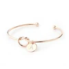 Hand Jewellery Hollow Open Silver Tie Bangle Charm Gold Plated Stainless Steel Custom Cuff Love Knot Bracelet