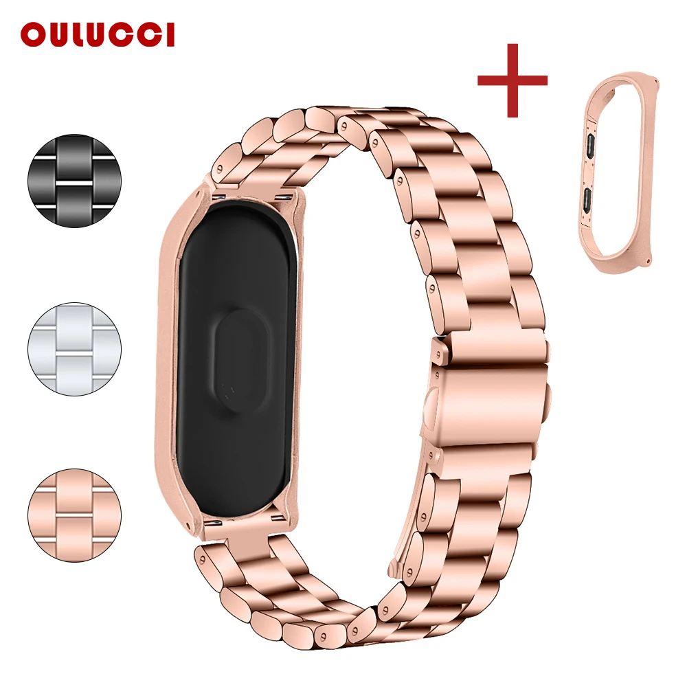 OULUCCI wholesale Stainless Steel Watch Band for xiaomi Mi band 3/4 band3/4 strap with Frame, Black/silver/rose pink
OULUCCI wholesale Stainless Steel Watch Band for xiaomi Mi band 3/4 band3/4 strap with Frame, Black/silver/rose pink