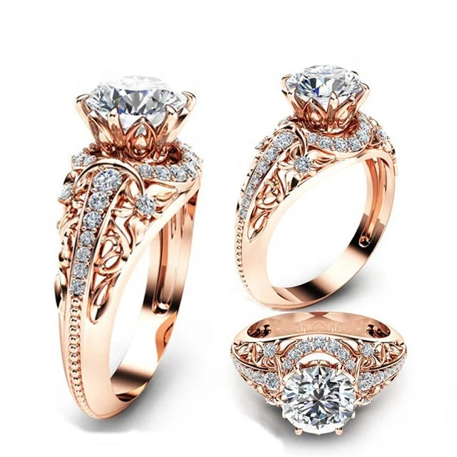 European Fashion Plated Rose Gold Color Zirconia Flower Ring for Women Wedding Engagement Anniversary Rings Jewelry Gifts anel
European Fashion Plated Rose Gold Color Zirconia Flower Ring for Women Wedding Engagement Anniversary Rings Jewelry Gifts anel