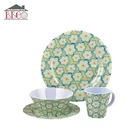 New design home green melamine flower dinnerware wholesale