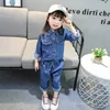 YY20036G 2019 Latest designs girl casual jeans clothes sets wholesale price girls jean clothes sets