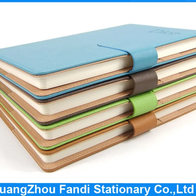 gift 2017 pu leather hard cover notebook for school
