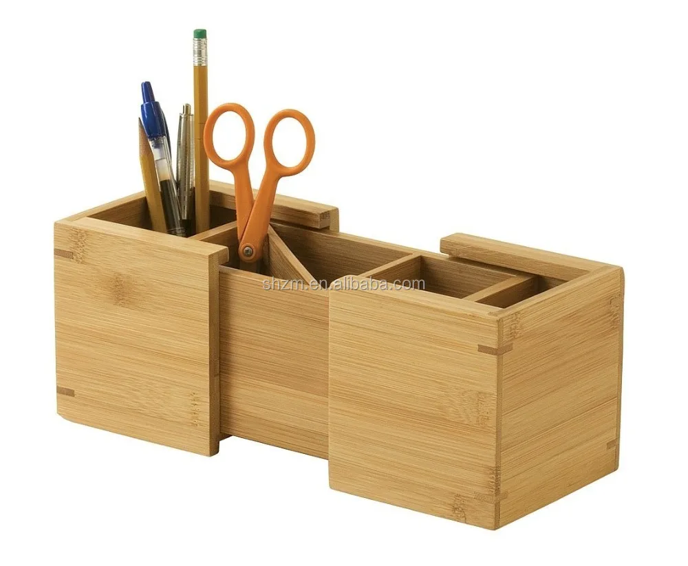 supply bamboo expandable pencil holder morden new design desk