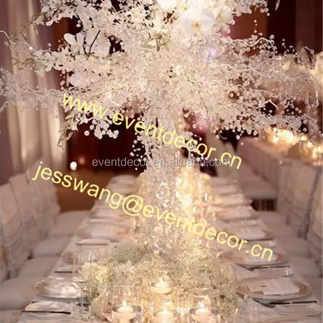 tall crystal acrylic and metal wedding tree centerpiece for