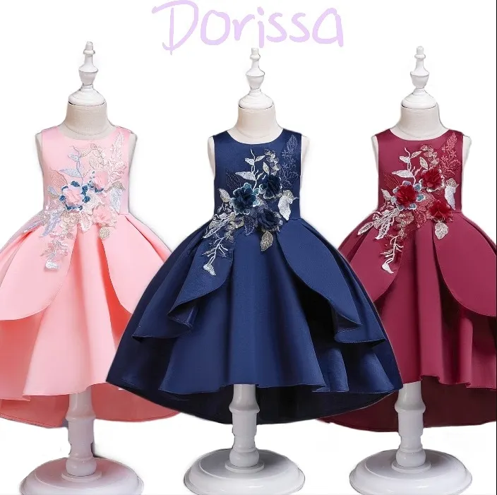 Embroidery Wedding Flower Girl Robe Double Layer Stain Dress Dorissa 2019 Latest Collection for years old Children, Burgendy/ navy / pink
Embroidery Wedding Flower Girl Robe Double Layer Stain Dress Dorissa 2019 Latest Collection for years old Children, Burgendy/ navy / pink