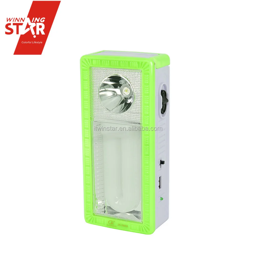 Solar Charging Long Lasting Emergency Light with 4* AA Battery Backup