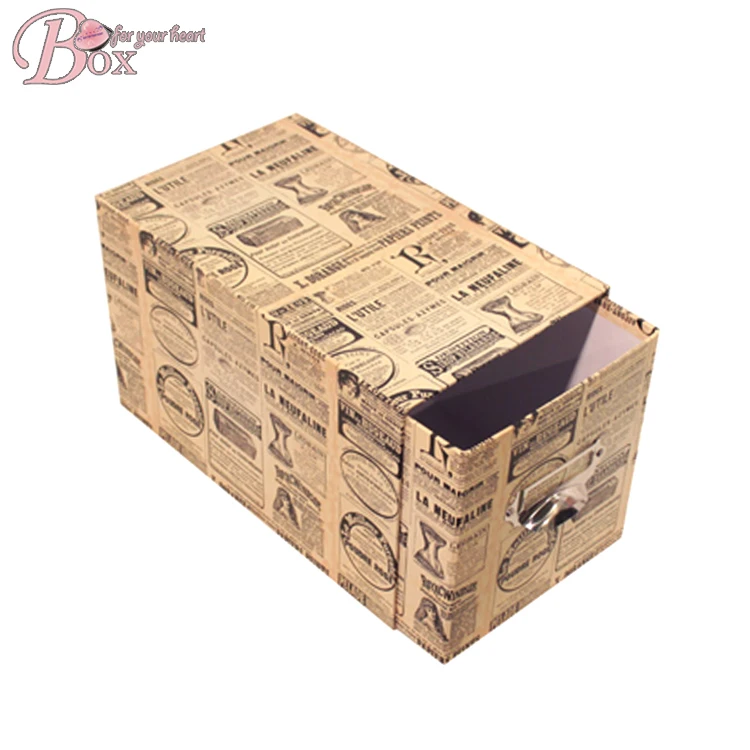 Hot Sale Shicheng Newspaper Printing Vintage Drawer Box