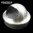 SS return air round vent cap ball weather louver with wire mesh