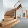 Natural and elegant design curved shape outdoor wooden stairs for sale