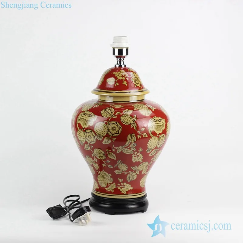 red ginger jar lamps