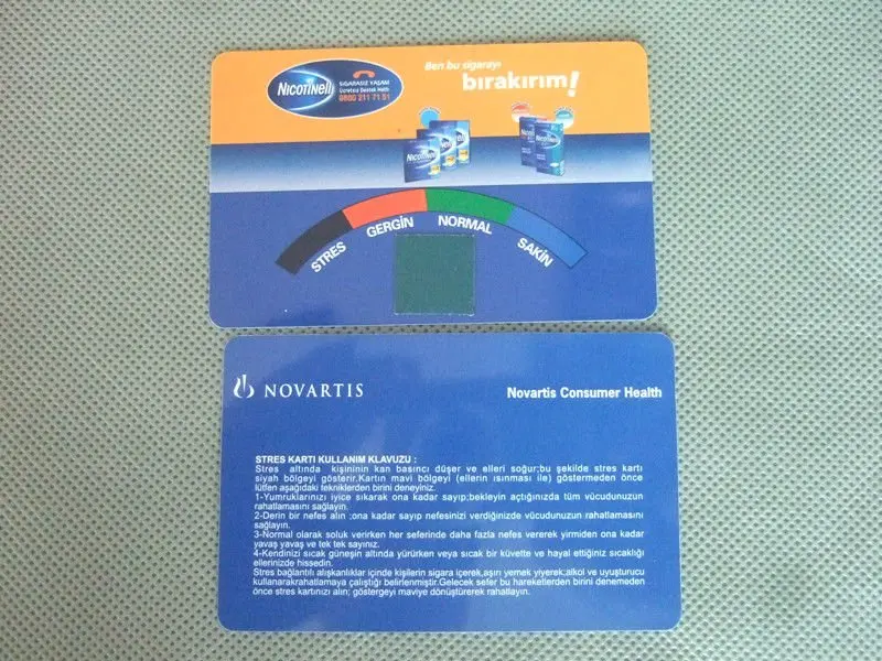 2012 hot sale promotional gift pvc mood test paper card used by