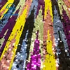 Iridescent Wholesale Custom-made Stretch Rainbow Multi Color Colorful Sequin Fabric