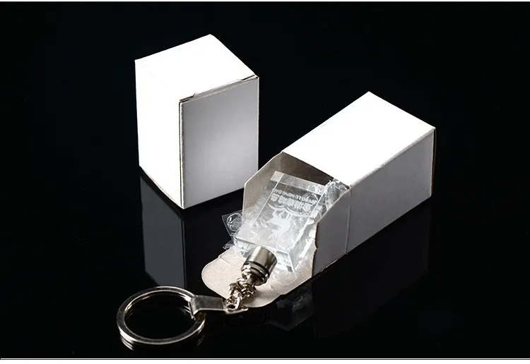 custom 3d laser engraving photo gifts led crystal keychain with
