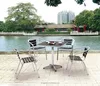 High End Cheap Leisure poly Wood Cheap outdoor Party Restaurant table and chair Garden Coffee shop bistra set patio furniture