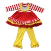 Two Pieces Sets Little Girls Striped Dress Matching Ruffle Pants Spring Toddler Girls Cute Outfits For Kids
