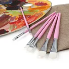 Wholesale White Taklon Hair Acrylic Painting Brushes Artist Oil Brushes with Pink Wooden Handle