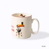 Porcelain custom logo creative bird shaped cameo reusable coffee cup beige ceramic creative mugs