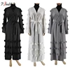 Long sleeve muslim dresses Casual elegant muslim Islamic Clothing embroidered dress black abaya for women