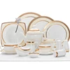 Horeca Restaurant Tableware Gold Dinner Set Dinnerware, Gold Hotel Ceramic Bone China Dinnerware Sets New&