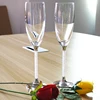Customized Logo Wedding Crystal Glow Champagne Wine Glass Size
