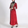 2019 Luxury Embroidered Red Velvet Abaya Wholesale Muslim Elegant Party Dresses
