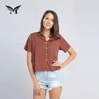 Best selling fashion trending summer colorful holiday solid europe blouses for lady