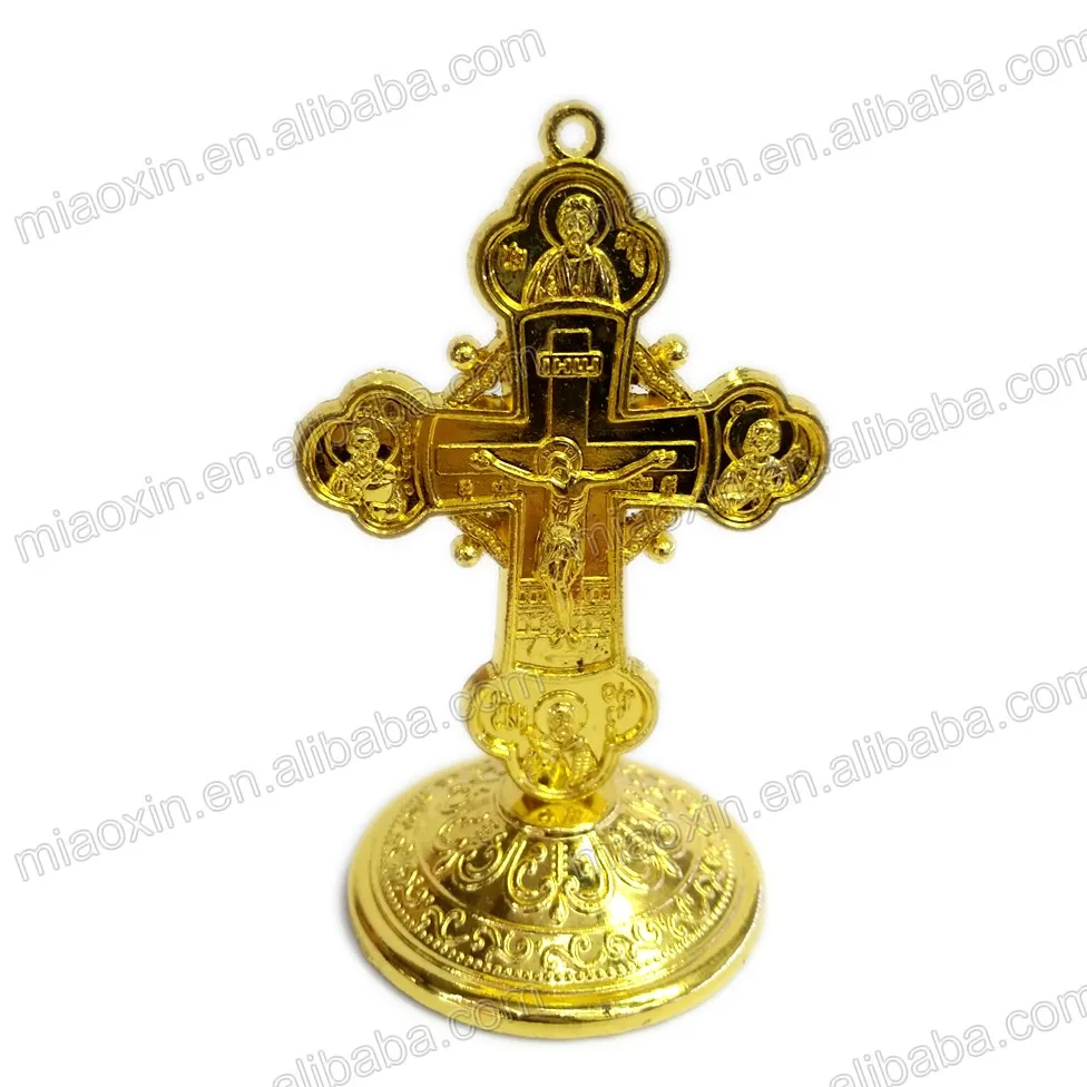 Religious Rosary Alloy Standing Crucifix Cross ,St Benedict catholic standing cross