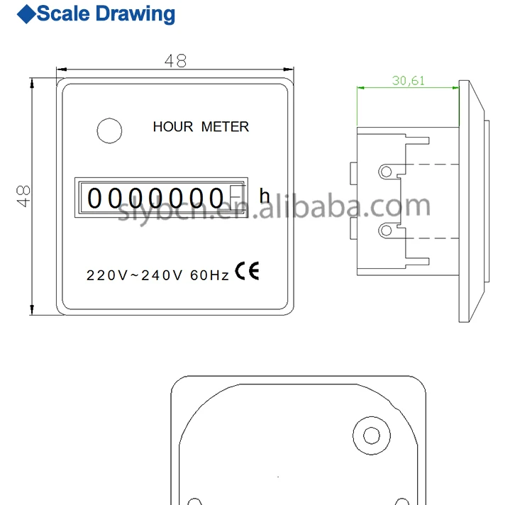 48 48 Quartz Hour Meter 220v 240v Counter Hm 1 Uwz48 Timers Aliexpress