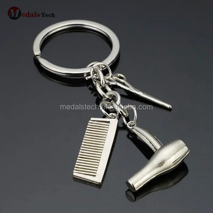 Mini cute metal hair styling tools keychain pocket combs wholesale