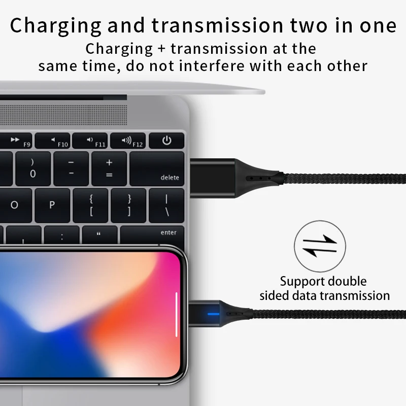 wholesale phone accessories 3 in 1 magnetic data cable 3A fast charging for Android/ios/type c phone usb cable charging - ANKUX.COM