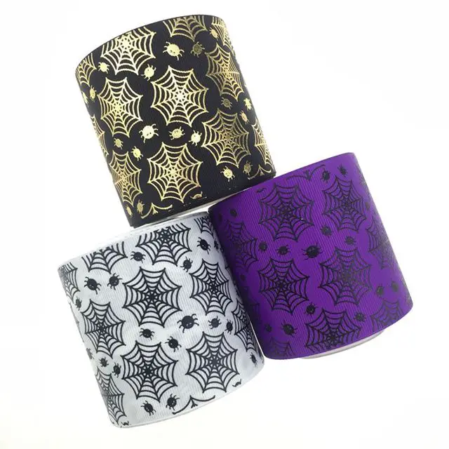 75mm Hot sale Wholesale 3 inch spider hologram Grosgrain Ribbon Halloween day, 196 colors
75mm Hot sale Wholesale 3 inch spider hologram Grosgrain Ribbon Halloween day, 196 colors