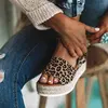 Leopard Espadrilles platform shoes women Wedge Buckle Open Toe ladies Sandals