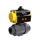 Air Actuator True Union PVC Plastic 2 Ways Pneumatic Control Ball Valve