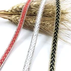 wholesale products woven lace hot fix rhinestone trim for garment accessory