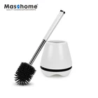Masthome Highly efficient soft TPR Bathroom Clean Brush plastic Toilet silicon bowl brush set with holder