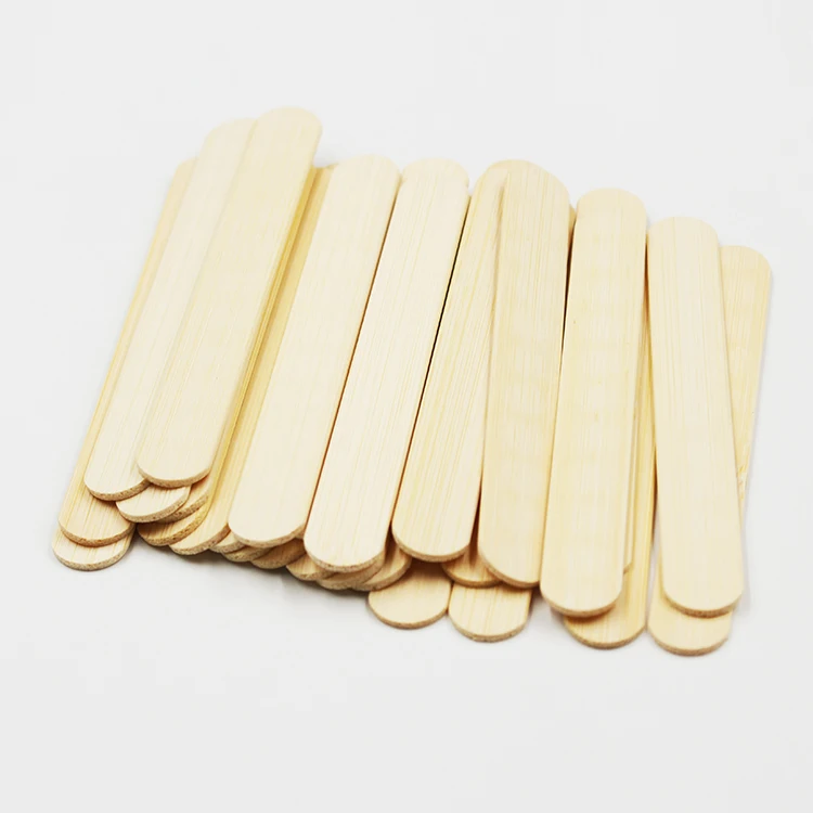 Environmental Protection Logo Stamp Engraved Bamboo Disposable Ice Cream Stick Wood