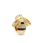 925 Sterling Silver 18K Gold Plated Queen Bee Bead Fits to DIY Bracelet Jewelry