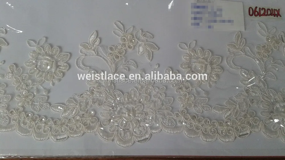 Sparkling beads and sequins decoration bridal lace embroidery beads trimming/trim lace/tulle bordado 2015