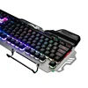 104Keys LED Illumination Semi Mechanical Keyboard With Metal panel Spanish