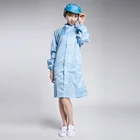 Custom color Blue or green antistatic smock with stand collar/esd garment hot sale/esd clothing for epa