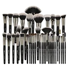 BEILI Luxe Black 40pcs Make up Brushes Natural Pony Goat Hair Synthetic Hair Powder Makeup Brush Set