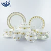 Factory price quality green jewel pattern design new bone service pot Chinese porcelain tea set