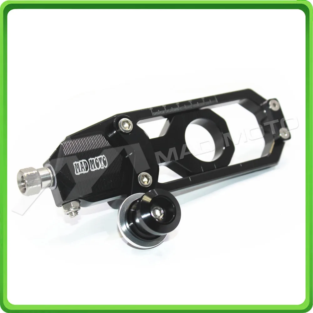 Motorcycle Chain Tensioner Adjuster with paddock bobbins fit for HONDA CBR 1000 RR CBR1000RR 2004 2005 2006 2007 Black (7)