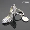 Alloy New High Heel Shoe Keychain White Rhinestone Woman Bag Charms Keyrings Fashion Crystal Metal High Heel Key Chain