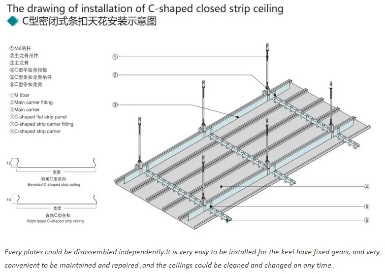 Metal Ceiling C Shaped New Modern Ceiling Panel Design Aluminum